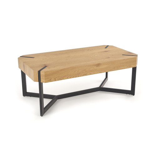 Coffee table LAVIDA laminated mdf and steel 110x60x43cm golden oak and black V-CH-LAVIDA-LAW-DĄB_ZŁOTY