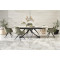 HILARIO extension table, white marble / black