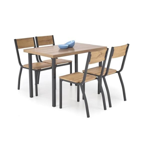 MILTON table + 4 chairs color: natural / black