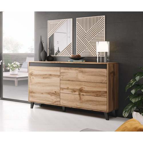NORD chest of drawers antracyt/black