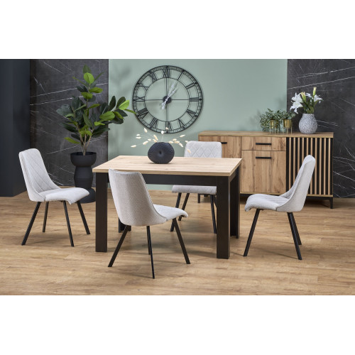BAGIO extension table, atisan oak / black