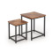 ELZA set of 2 coffee tables, walnut/black