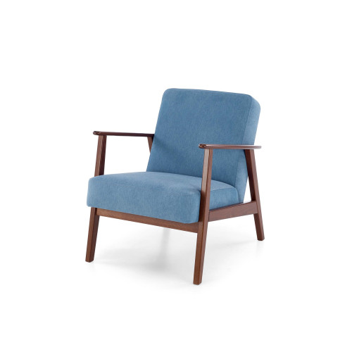 MILANO 1S, leisure chair, blue CASTEL#74 / dark walnut