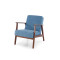 MILANO 1S, leisure chair, blue CASTEL#74 / dark walnut