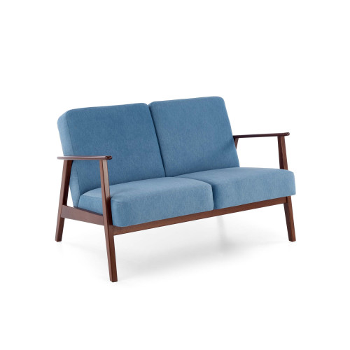 MILANO 2S sofa, blue CASTEL#74 / dark walnut