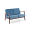 MILANO 2S sofa, blue CASTEL#74 / dark walnut