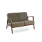 MILANO 2S sofa, olive CASTEL#39 / dark walnut