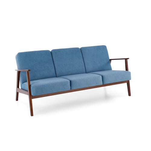 MILANO 3S sofa, blue CASTEL#74 / dark walnut