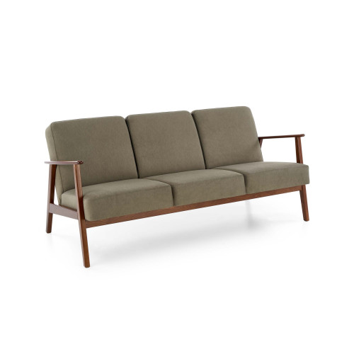 MILANO 3S sofa, olive CASTEL#39 / dark walnut