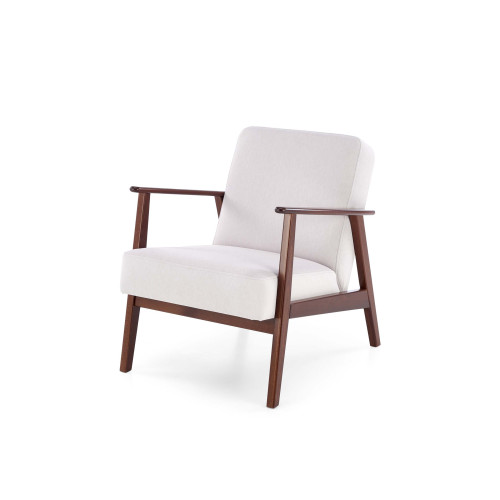 MILANO 1S, leisure chair, light beige CASTEL#04 / dark walnut