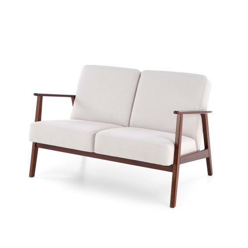 MILANO 2S sofa, light beige CASTEL#04 / dark walnut