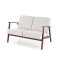 MILANO 2S sofa, light beige CASTEL#04 / dark walnut