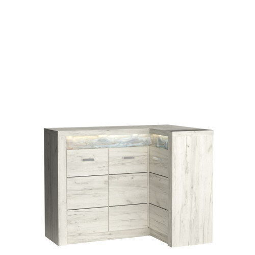 INDIANAPOLIS corner chest of drawers KAT I15 kraft white