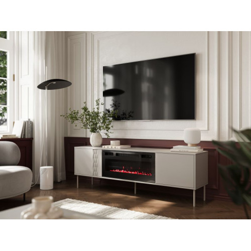 TRESSE TV Stand 180 EF beige ( possibility of installing a fireplace, ordered separately CAMA-KOMINEK-ELEKTRYCZNY-... )