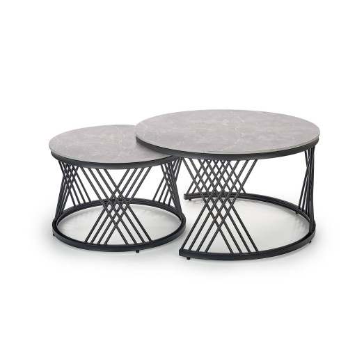 FLAMINGO set of 2 coffee tables, grey marble