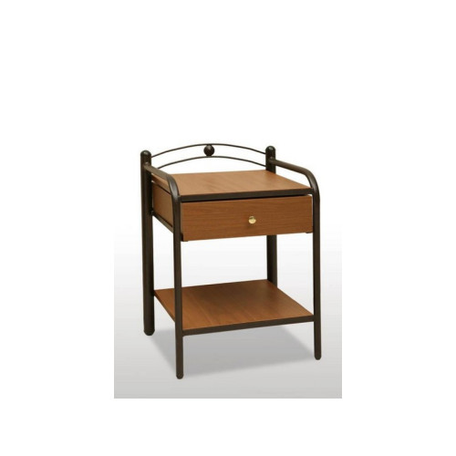 Metal nightstand with a drawer and shelf Gouva 40x57x36 DIOMMI 30-009