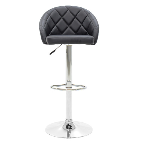 Bar stool Balina DIOMMI height adjustable chrome metal with PVC in black