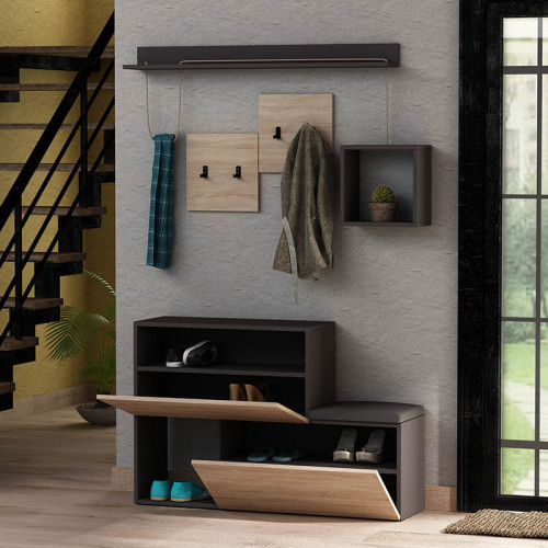 Entrance furniture shoe-cabinet Holdon 120x32x78 anthracite DIOMMI 119-000667