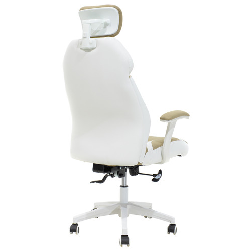 Manager office chair Momentum Bucket DIOMMI metal with PU beige-white colour