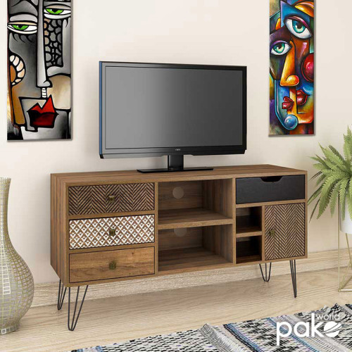 Tv unit Boho DIOMMI in walnut color 120x39x64cm