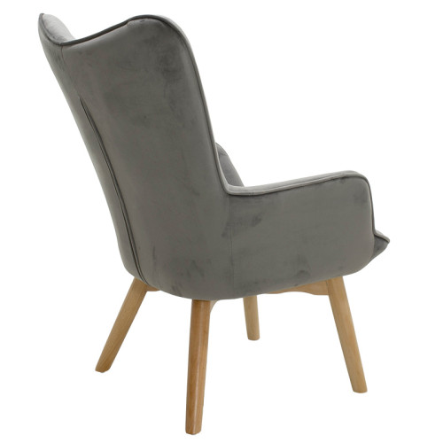 Armchair Kido damask velvet/silver-grey DIOMMI 046-000008