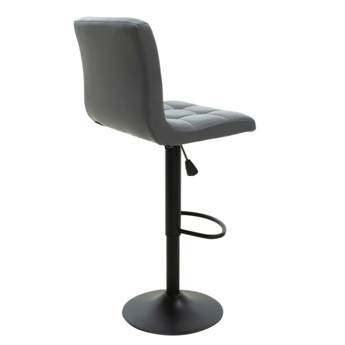 Bar stool Remina DIOMMI height adjustable PU grey - metal black matte