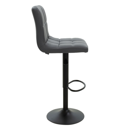 Bar stool Remina DIOMMI height adjustable PU grey - metal black matte