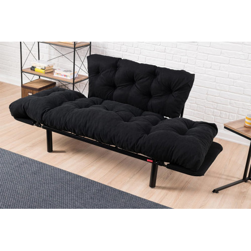  2-seater sofa PWF-0018 155x73x85 black DIOMMI 071-000659