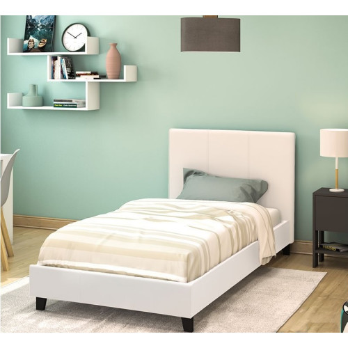 Upholstered bed Nevil 100x200 white DIOMMI 006-000012