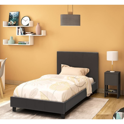 Upholstered bed Nevil 100x200 dark/brown DIOMMI 006-000013