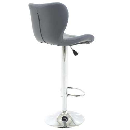 Bar stool Cozi DIOMMI adjustable height chrome metal with PVC in grey