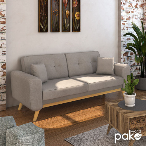 2 seater sofa-bed  Carmelo DIOMMI fabric beige 214x80x86 cm