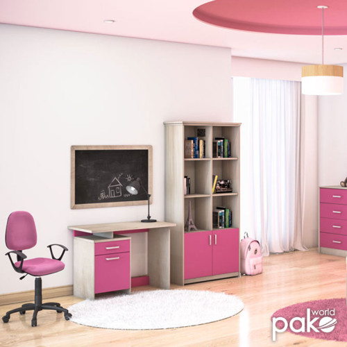 Children's desk Looney 100x55x75 castillo-pink DIOMMI 123-000081