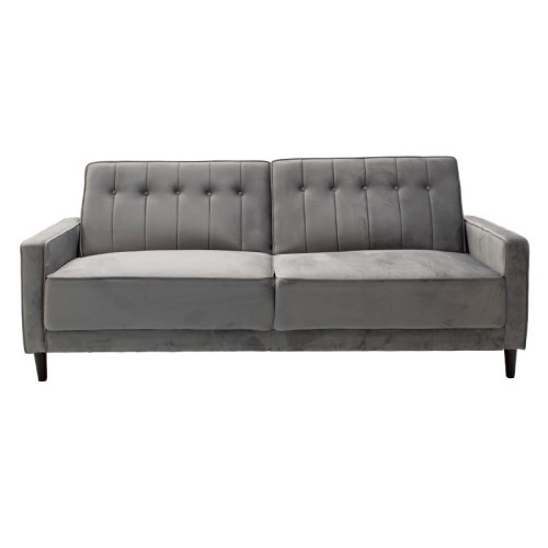 3 seater sofa-bed Chicago DIOMMI with velvet in silver-grey color 205x86x85cm