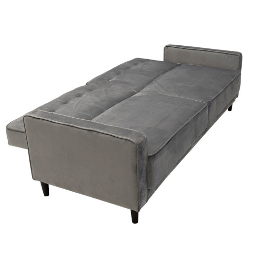 3 seater sofa-bed Chicago DIOMMI with velvet in silver-grey color 205x86x85cm