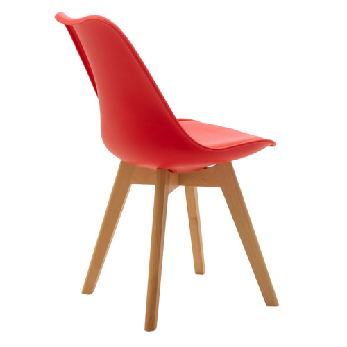 Gaston chair red/natural oak DIOMMI 029-000050