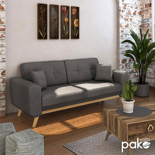 3 seated sofa-bed Carmelo grey fabric 214x80x86cm