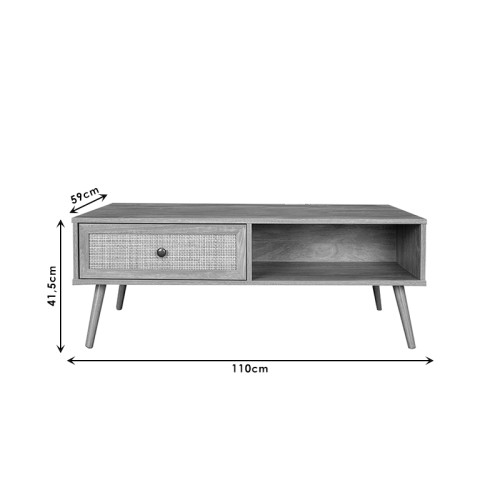Oslo coffee table, 110x59x41.5 cm sonoma DIOMMI 086-000005