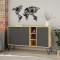 Buffet Clara 142x35,5x83 oak/coal DIOMMI 119-001063