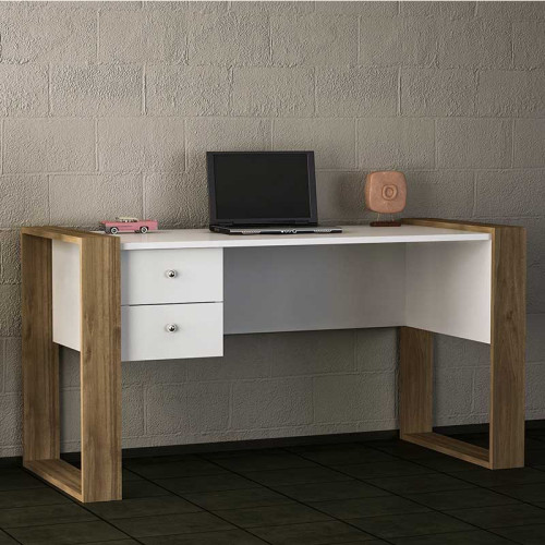 Desk PWF-0311 158,5x60x72.5 white/walnut DIOMMI 071-000884