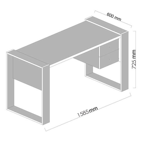 Desk PWF-0311 158,5x60x72.5 white/walnut DIOMMI 071-000884