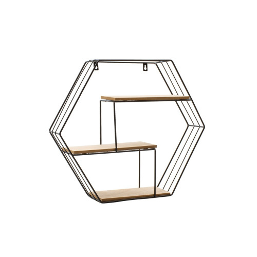 Wall shelf Azira 50x10x44 black/natural DIOMMI 104-000002