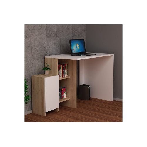 Desk Kely 113x45x74 white/natural DIOMMI 120-000023