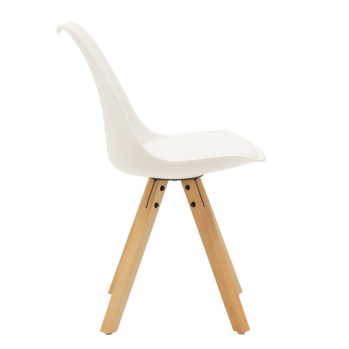 Office chair Caron 48x55x80 white/natural DIOMMI 127-000012