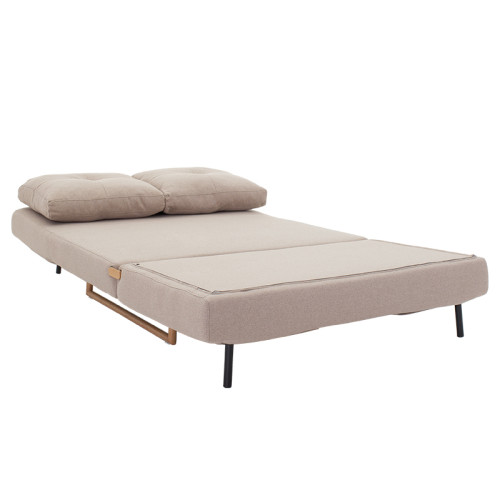2 seater sofa bed Edda DIOMMI fabric in beige-brown colour 118x98x86m