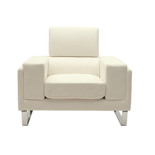 Armchair Shea DIOMMI PU ivory-inox 104x80x87cm