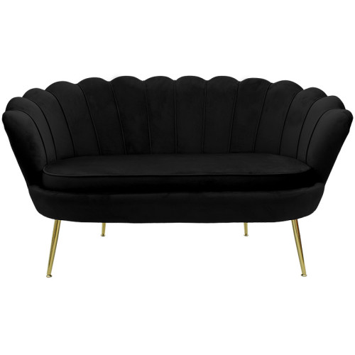 2 seater sofa Daimon DIOMMI velvet black 134x70x77cm