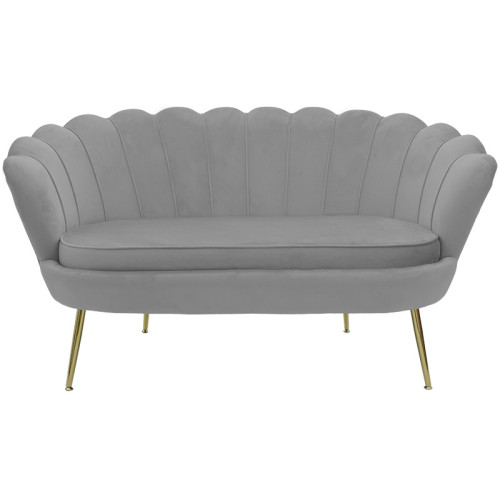 2-seater sofa Daimon 134x70x77 velvet/gray DIOMMI 128-000005