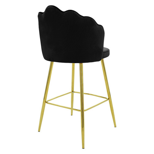 Bar stool Nataly 52x51x100 velvet black-metal gold DIOMMI 128-000015