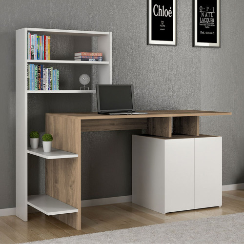 Desk Melis 146x60x129 white/sonoma DIOMMI 120-000082